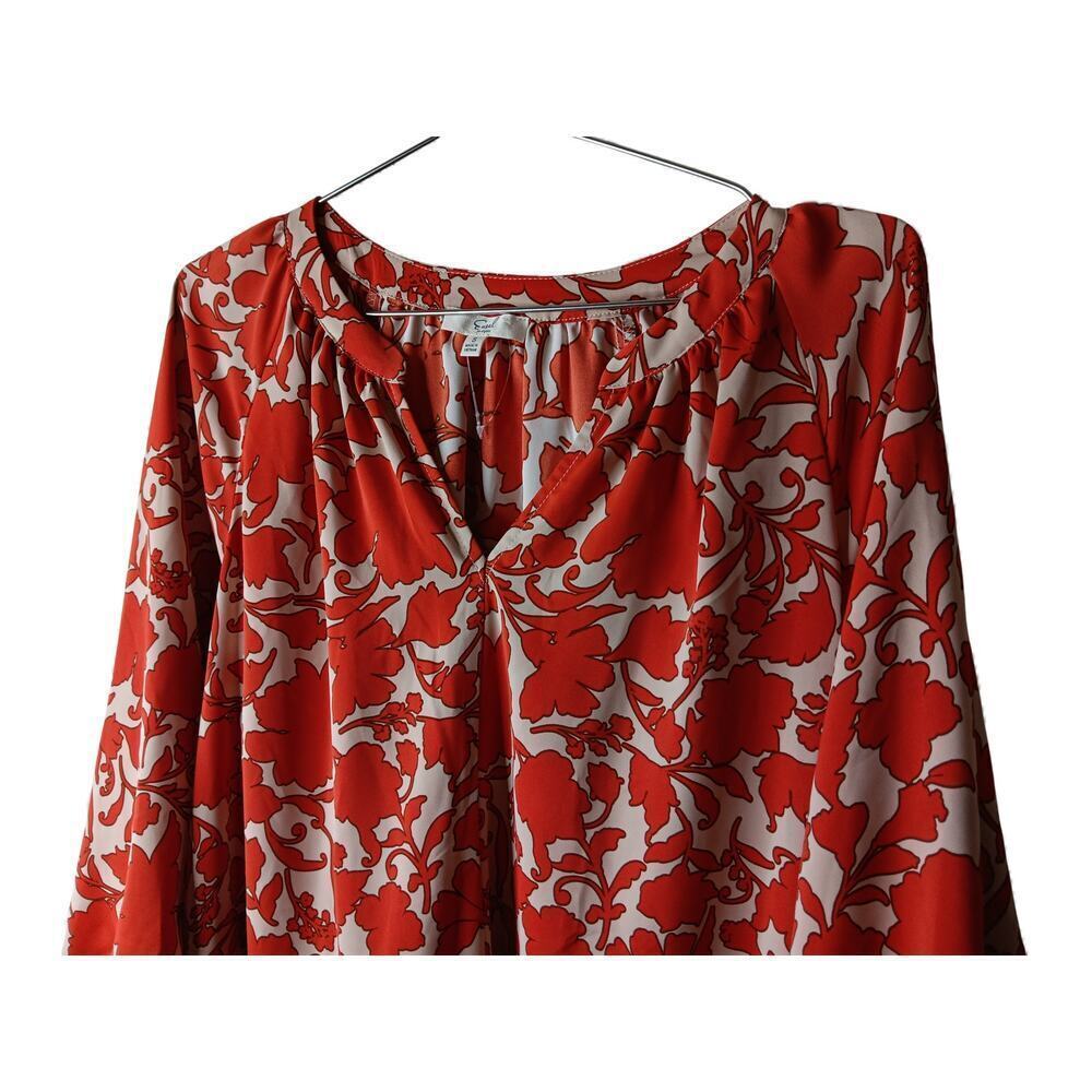 New Easel Oversized Red Floral Boho Dress Women’s Small Cottagecore - Picture 7 of 15